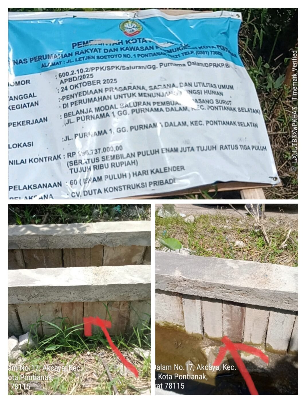 Proyek Saluran Gang Purnama Dalam Jelek, Kadis melamun, Kabid Males malesan Proyek Saluran Gang Purnama Dalam Jelek, Kadis melamun, Kabid Males malesan
