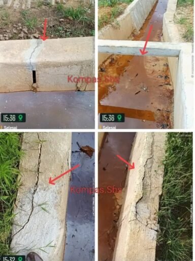 Proyek Irigasi Desa Batu Ampar Melawi : Banyak Retak Dan Pecah. Lazarus Wajib Terjun Lapangan Proyek Irigasi Desa Batu Ampar Melawi : Banyak Retak Dan Pecah. Lazarus Wajib Terjun Lapangan