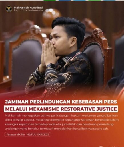 Mahkamah Konstitusi Pususan Wartawan Tidak Dapat Dituntut Pidana Atas Karya Jurnalistik Mahkamah Konstitusi Pususan Wartawan Tidak Dapat Dituntut Pidana Atas Karya Jurnalistik
