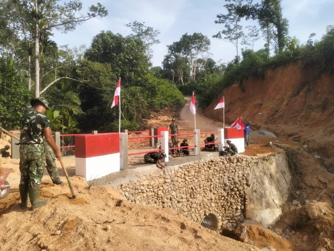 Satgas Gulbencal Kodam I/BB Rampungkan Pembangunan Jembatan Aramco di Hutanabolon Satgas Gulbencal Kodam I/BB Rampungkan Pembangunan Jembatan Aramco di Hutanabolon