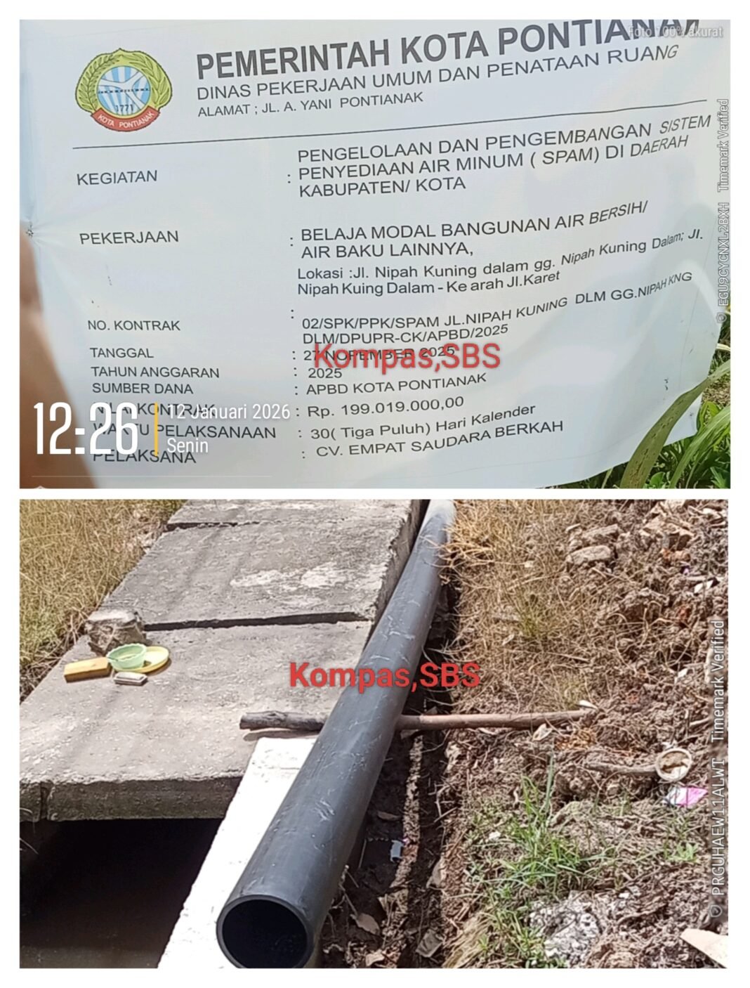 Proyek Pipa Diluar Acuan Bestek : Tanam Pipa Tidak Sampai Satu Meter Proyek Pipa Diluar Acuan Bestek : Tanam Pipa Tidak Sampai Satu Meter