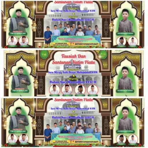 Kepedulian : Tausiah dan Santunan 224 Anak Yatim Piatu Siap Digelar di Kota Bakti Kepedulian : Tausiah dan Santunan 224 Anak Yatim Piatu Siap Digelar di Kota Bakti