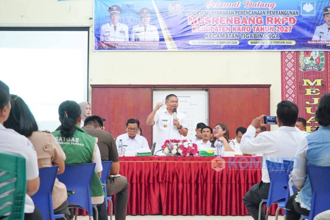 Wakil Bupati Karo Buka Musrenbang RKPD Kabupaten Karo 2027 di Kecamatan Tigabinanga Wakil Bupati Karo Buka Musrenbang RKPD Kabupaten Karo 2027 di Kecamatan Tigabinanga
