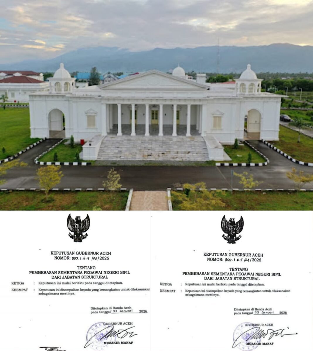 Reformasi Birokrasi : Pemprov Aceh Berhentikan Pejabat Bermasalah di Sekretariat Wali Nanggroe Reformasi Birokrasi : Pemprov Aceh Berhentikan Pejabat Bermasalah di Sekretariat Wali Nanggroe