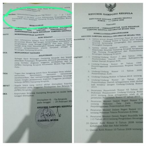 Diduga Langgar Prosedur, Pengangkatan Perangkat Gampong Keupula Tuai Sorotan Warga | Kompas.sbs.-News Diduga Langgar Prosedur, Pengangkatan Perangkat Gampong Keupula Tuai Sorotan Warga | Kompas.sbs.-News