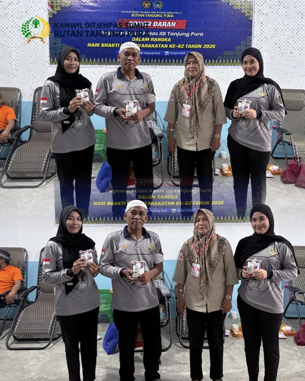 Peringati HBP ke-62, Rutan Tanjung Pura Gelar Donor Darah Bersama PMI Langkat Peringati HBP ke-62, Rutan Tanjung Pura Gelar Donor Darah Bersama PMI Langkat