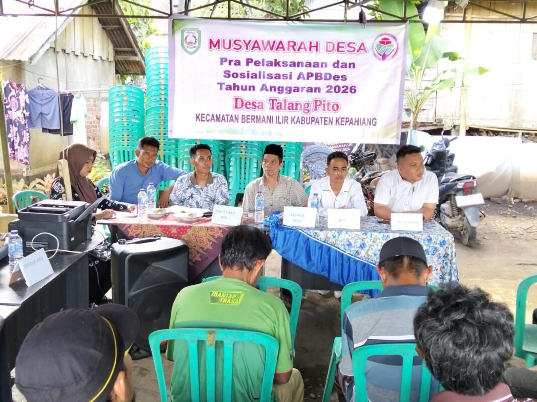 Muspika, Pemdes Talang Pito Gelar Musdes Pra APBDes 2026 & Salurkan BLT-DD ke 10 KPM* Muspika, Pemdes Talang Pito Gelar Musdes Pra APBDes 2026 & Salurkan BLT-DD ke 10 KPM*