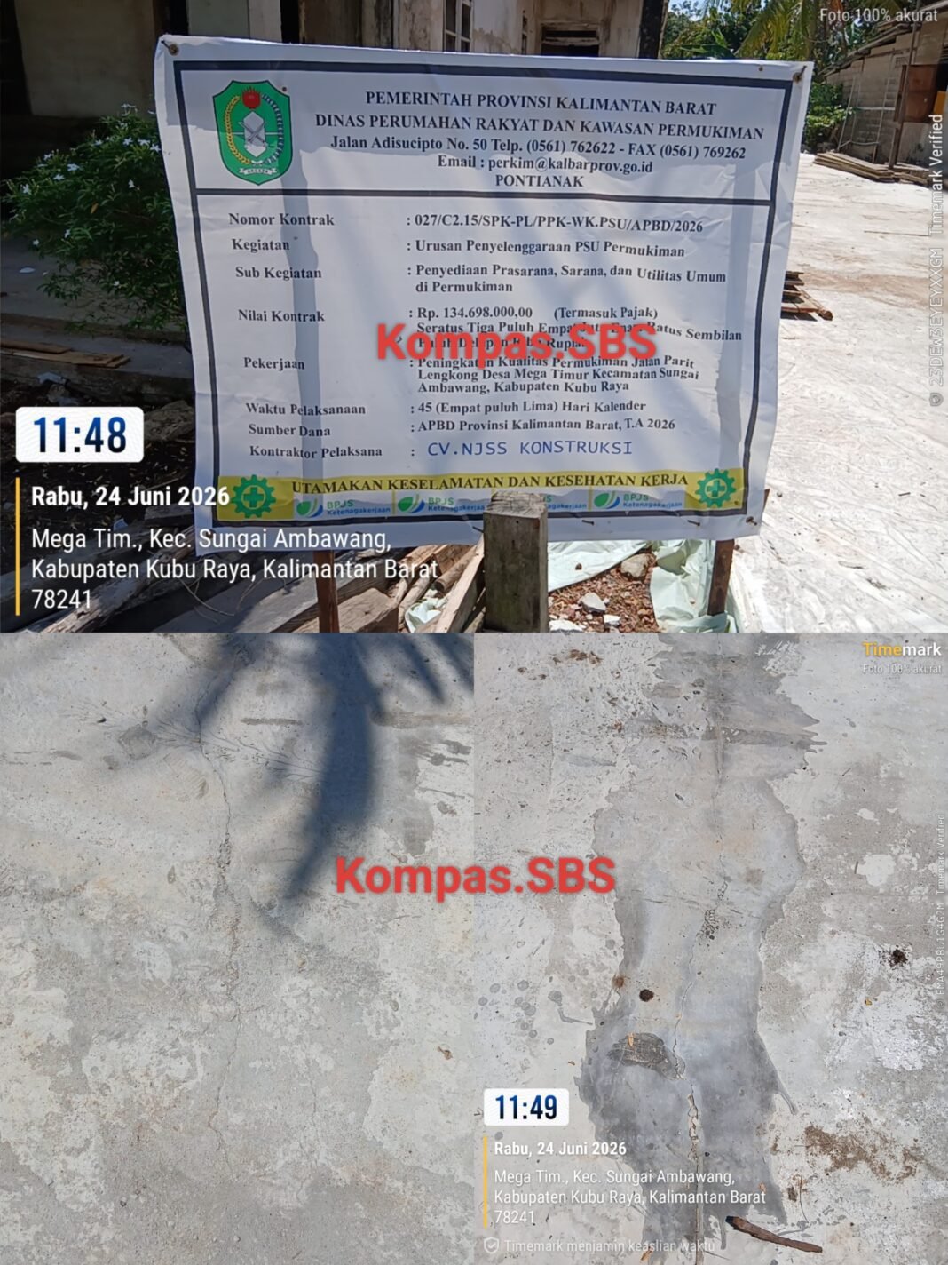 Paket Jalan Perkim Propinsi : Baru Dikerjakan Dah Retak. Cam Mane Kabid Tuh Paket Jalan Perkim Propinsi : Baru Dikerjakan Dah Retak. Cam Mane Kabid Tuh