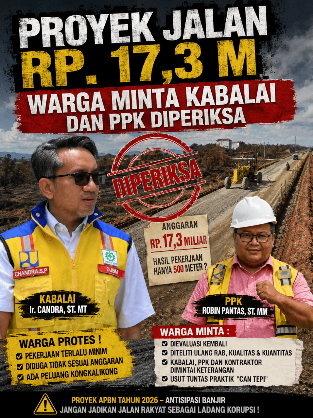 Terkait Proyek Jalan Rp. 17,3 M : Warga Minta Kabalai Dan PPK Diperiksa Terkait Proyek Jalan Rp. 17,3 M : Warga Minta Kabalai Dan PPK Diperiksa