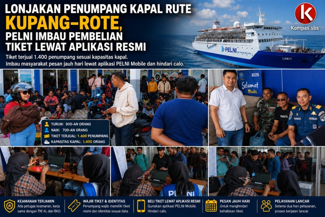 Lonjakan Penumpang Kapal Rute Kupang–Rote, PELNI Imbau Pembelian Tiket Lewat Aplikasi Resmi Lonjakan Penumpang Kapal Rute Kupang–Rote, PELNI Imbau Pembelian Tiket Lewat Aplikasi Resmi