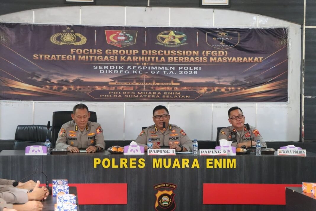 FGD Strategi Mitigasi Karhutla Berbasis Masyarakat, Serdik Sespimmen Polri Dorong SolusiKonkret di Muara Enim FGD Strategi Mitigasi Karhutla Berbasis Masyarakat, Serdik Sespimmen Polri Dorong SolusiKonkret di Muara Enim