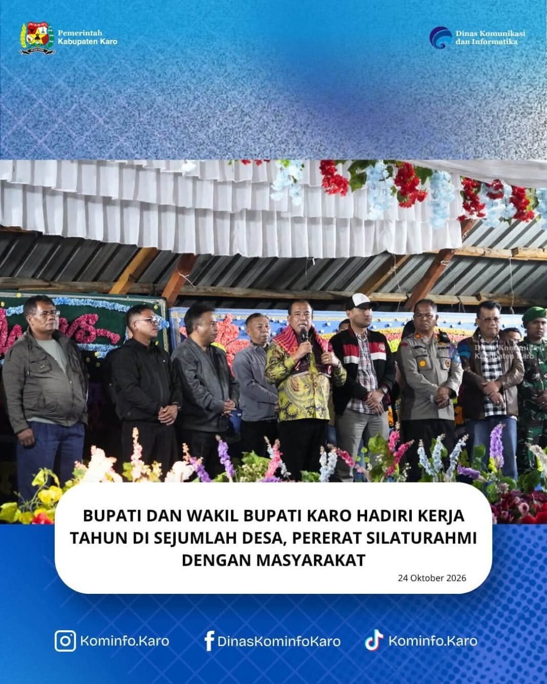 Bupati dan Wakil Bupati Karo Hadiri Kerja Tahun di Sejumlah Desa, Pererat Silaturahmi dengan Masyarakat Bupati dan Wakil Bupati Karo Hadiri Kerja Tahun di Sejumlah Desa, Pererat Silaturahmi dengan Masyarakat