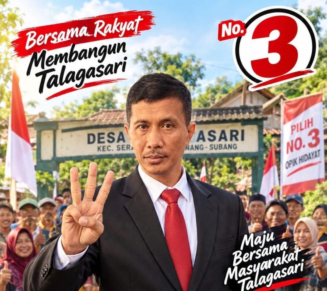 Opik Hidayat Nomor 3, Maju Bersama Masyarakat “Optimis” Melanjutkan Kepemimpinan Desa Telagasari, 2026-2034 Opik Hidayat Nomor 3, Maju Bersama Masyarakat “Optimis” Melanjutkan Kepemimpinan Desa Telagasari, 2026-2034