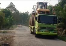 1ARMADA, ALAT BERAT NEKAT PAKAI JALAN NEGARA DI ABAB/PALI, WARGA RESAH – DITANYA IZIN DISHUB,